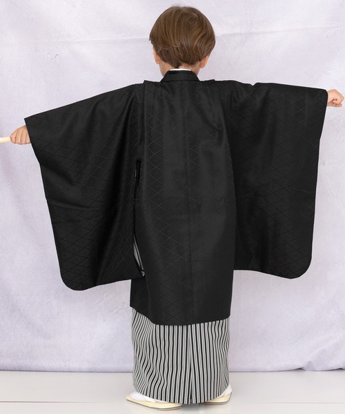 KYOETSU 着物 七五三黒地紋羽織袴セット キッズ 子供 男の子