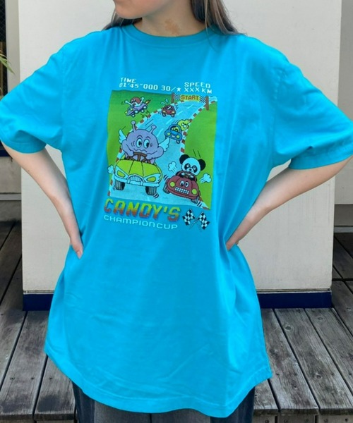 Candy Stripper レースTシャツ サイズ2 Candy Stripper tシャツ Tシャツ RACING CANDYS レディース