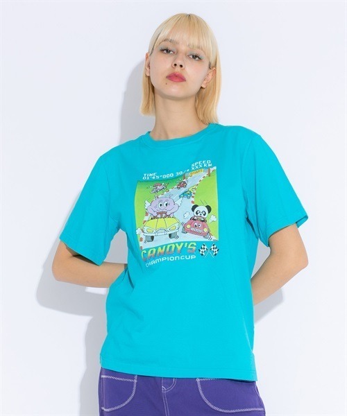 Candy Stripper レースTシャツ サイズ2 Candy Stripper tシャツ Tシャツ RACING CANDYS レディース