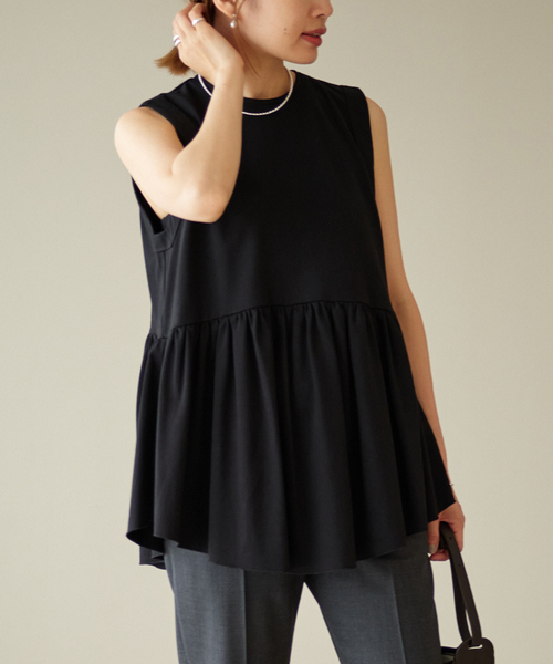 IENA - 【新品タグ付】 IENA SUVIN 天竺ワイドプルオーバー Tシャツ ブラック IENA tシャツ Tシャツ Volant ペプラムプルオーバー : ZOZOTOWN