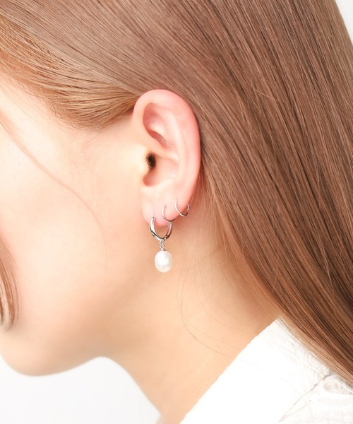 ピアス 「MUSES」淡水パールフープピアス レディース