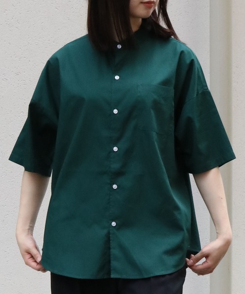 MHL,バンドカラー半袖シャツ　コットン　リネン　サイズM 2005658761.jpg?1692587878