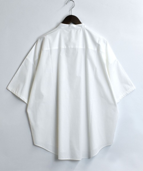 新品未使用 タグ付 20aw コットンブロードバンドカラーシャツ　白 Starting Over シャツ コットンブロード バンドカラー 半袖