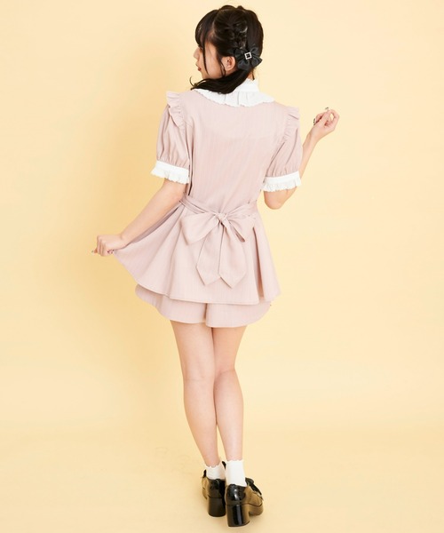 secret honey 半袖アクセサリーリボンセットアップ 2 アクセサリーリボンレースフリル半袖セットアップ（セットアップ