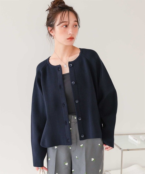 未使用級✨kayme ケイミー ラベンダー 金沢産ペプラムニットカーディガン M ペプラムニットカーディガン【WHITE】 – ELLIE