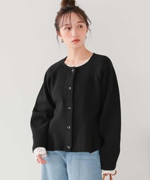 titivate カーディガン ペプラムデザインニットカーディガン