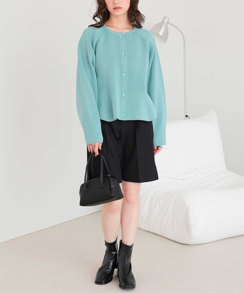 CARVEN カルヴェン ペプラム コットン カーディガン セーター CARVEN カルヴェン ペプラム コットン カーディガン セーター
