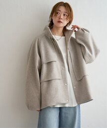 notch ショート丈　　アシンメトリー　デザインコート　新品未使用品 notch.（ファッション） コート アウター アシメフラップ