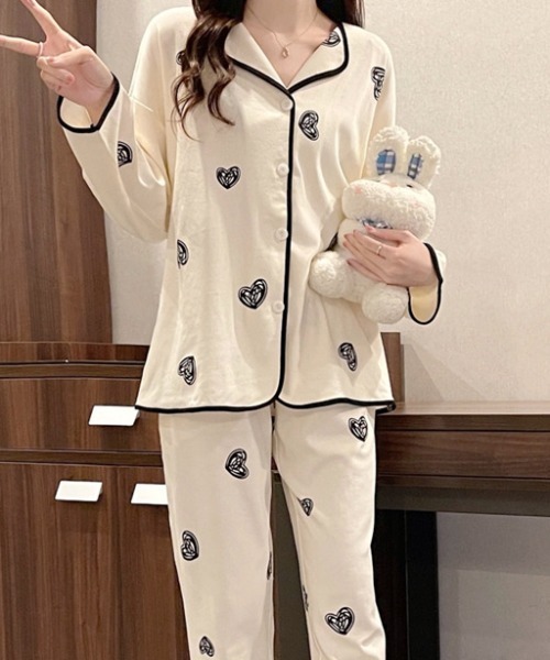 ChinatsuAoyama ルームウェア 上下セット パジャマ ルームウェア レディース パジャマ上下セット