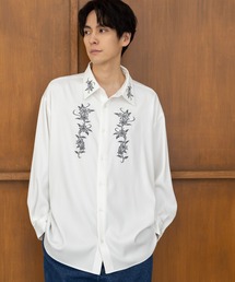 【送料関税込】中国 ARGUECULTURE 長袖 に刺繍 シャツ C2510485 LAKOLE シャツ フラワー刺繍長袖シャツ / 106851 メンズ