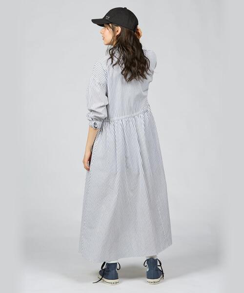 To b. by agnes シャツワンピース ストライプベーシックシャツ