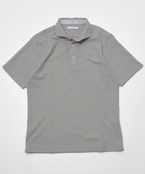 MEN'S MELROSE ポロシャツ 半袖 リンクスストライプホリゾンタルカラー