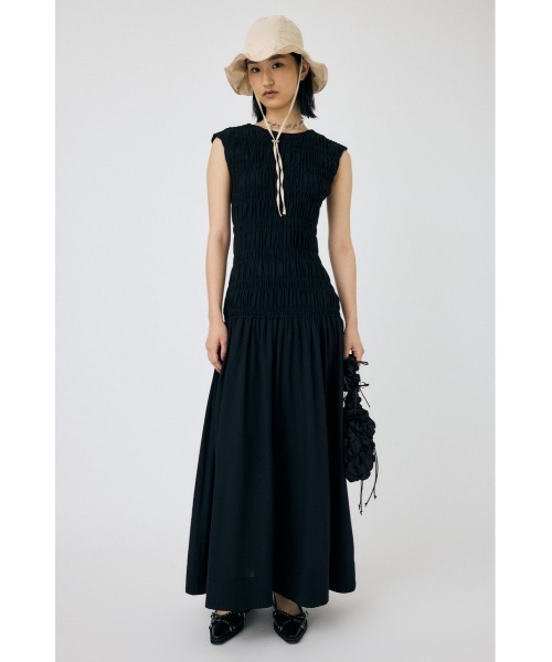 MOUSSY ワンピース SHIRRING GATHER SUMMER ドレス : ZOZOTOWN
