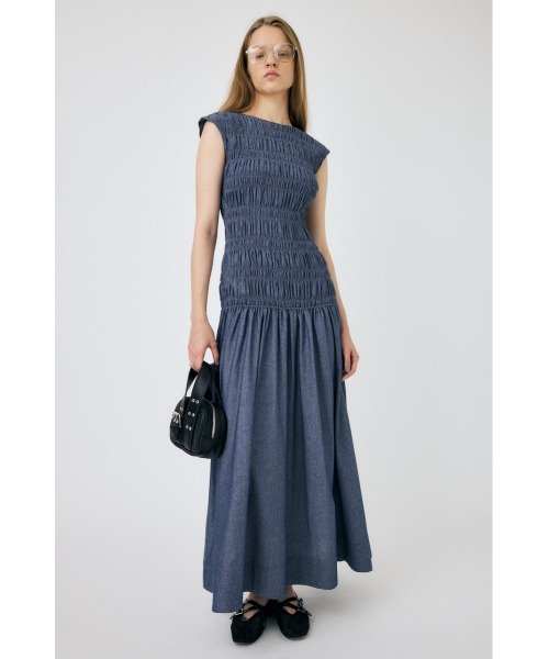 MOUSSY ワンピース SHIRRING GATHER SUMMER ドレス : ZOZOTOWN