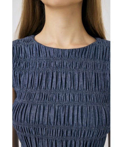 あるまじろ様用　MOUSSY ダークブルー マキシドレス シャーリングデザイン MOUSSY | SHIRRING GATHER SUMMER ドレス (ワンピース(ミニ