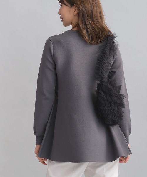 ニット セーター パール付きチュニックニット レディース PICCIN PERLA ニット セーター パール付きチュニックニット
