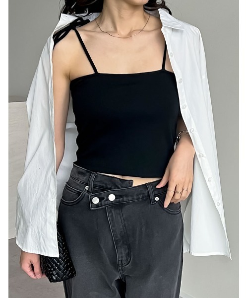 Re:EDIT キャミソール 「接触冷感」選べる丈カップ付きリブ肩