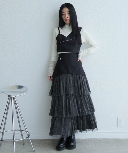 LADYMADE（レディメイド） ロング スカート ラメチュールフリル