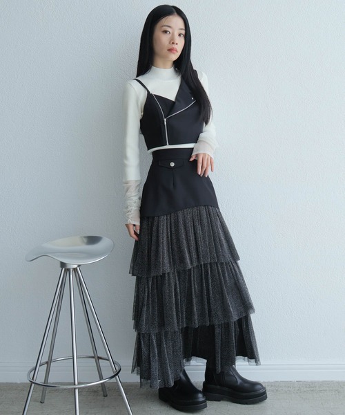 LADYMADE（レディメイド） スカート ラメチュールフリルティアード