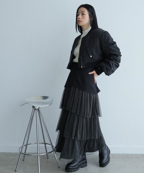 LADYMADE（レディメイド） スカート ラメチュールフリルティアード