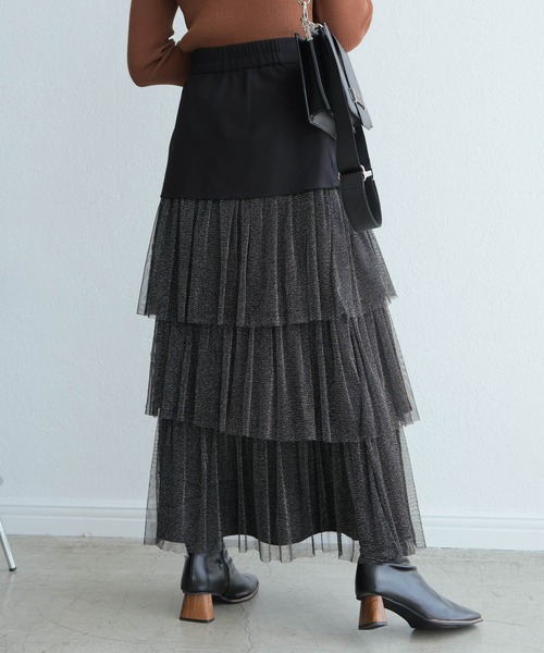 LADYMADE（レディメイド） ロング スカート ラメチュールフリル