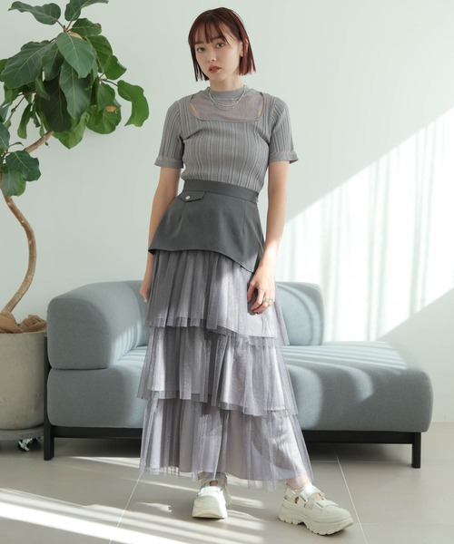 LADYMADE（レディメイド） スカート ラメチュールフリルティアード