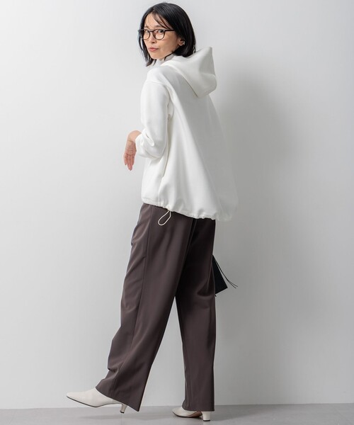 23区 パンツ 「洗える」2WAYストレッチツイル ドロスト ワイドパンツ 