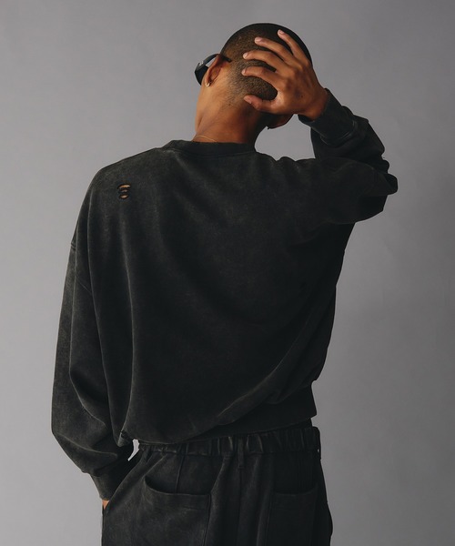 ANDER HUNK トレーナー スウェット Damage Overdyed Sweat Pullover 
