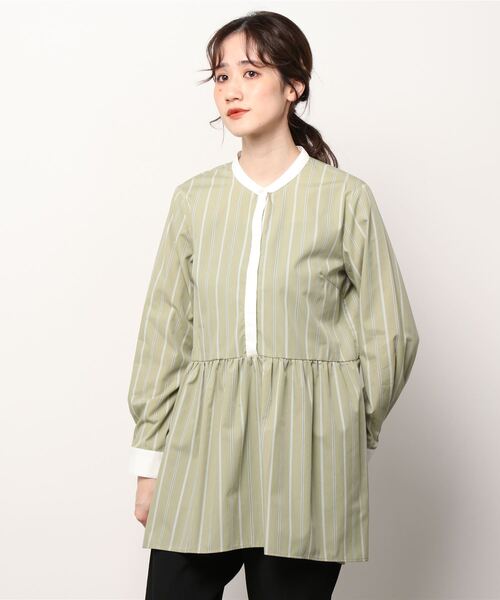「SHIPS」 長袖ブラウス ONE SIZE ライトグリーン レディース SHIPS 「SHIPS」 長袖ブラウス ONE SIZE ライトグリーン
