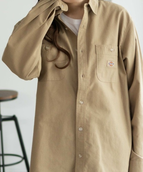 Dickies シーナ&ロケッツ　ワークシャツ　M （Ｌ）　新品　黒 Dickies(R)x H-D(R)イーグルSS ワークシャツ（シャツ/ブラウス