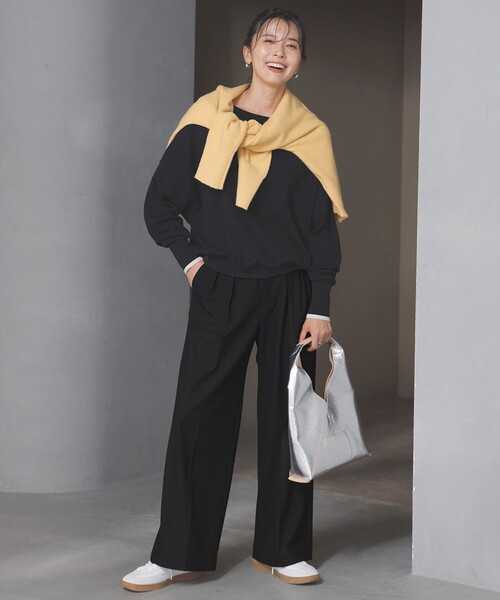 UNFILO（アンフィーロ） パンツ タックワイドパンツ レディース