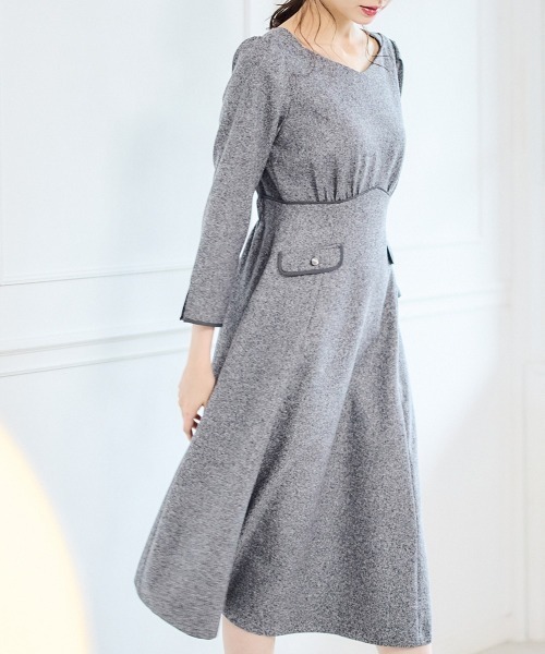 12Twelve Agenda ワンピース ブリティッシュツイードフレアワンピース