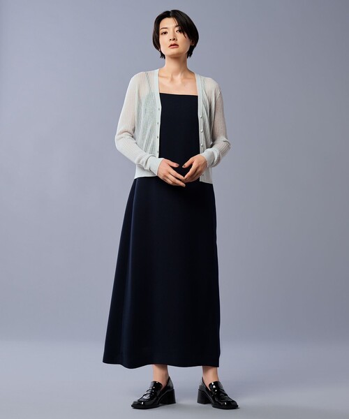 uncrave カーディガン シアー リブ ニット カーディガン