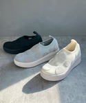 スニーカー 洗える 超軽量 厚底 ドット ニッ...の詳細画像5