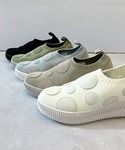 スニーカー 洗える 超軽量 厚底 ドット ニッ...の詳細画像4