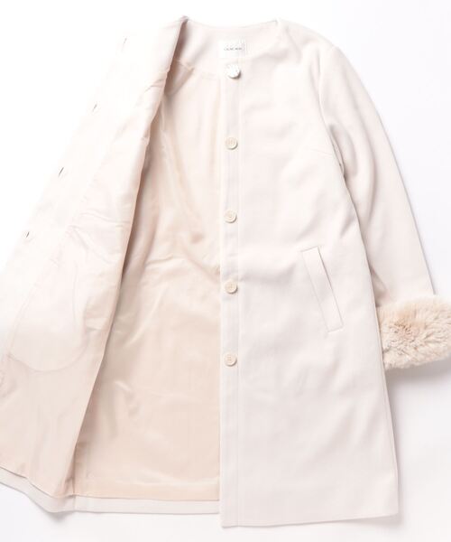 「Honeys」 ノーカラーコート S ライトグレー レディース_画像3