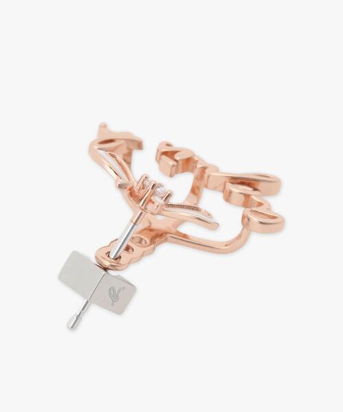 agnes b. ピアス H925 リボン ロゴ ドロップ ”Wrapped in Love
