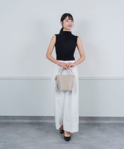 AULENTTI ポーチ付き2WAYバッグ　グレー WEB限定】【AULENTTI/オウレンティ】ポーチ付きトートバッグ