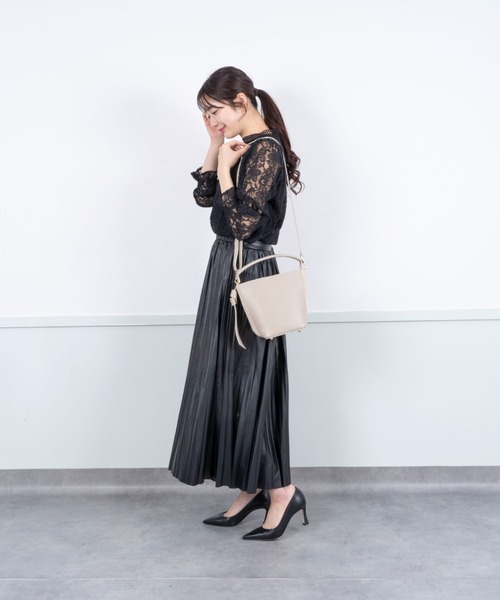 AULENTTI ポーチ付き2WAYバッグ　グレー WEB限定】【AULENTTI/オウレンティ】ポーチ付きトートバッグ