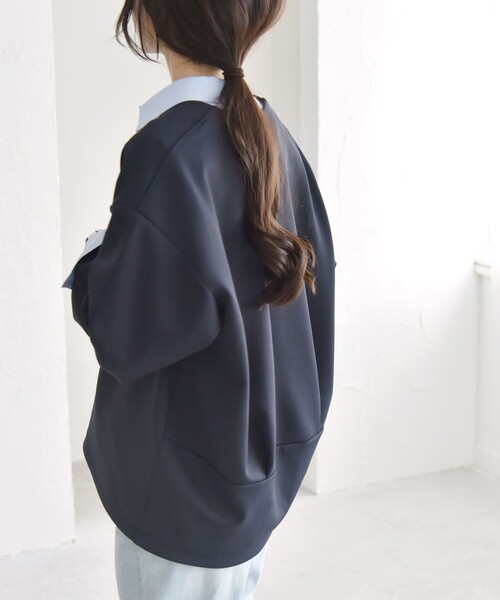tシャツ quaranciel:「洗濯機可能」ダンボール コクーン Vネック プルオーバー レディース quaranciel tシャツ quaranciel:「洗濯機可能」ダンボール