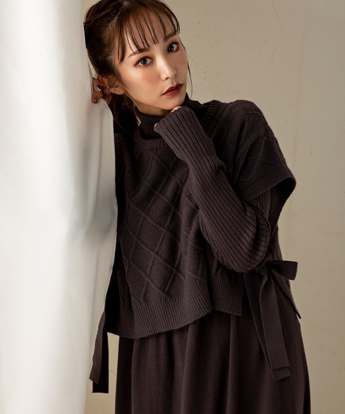 「MILLION CARATS」 ニットワンピース FREE サックスブルー レディース_画像3