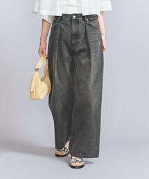 beautyandyouth denim ボタンタックデニム ワイドパンツ ボタンタック デニムパンツ