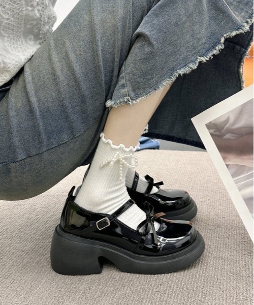 しーこ様専用▽ヌメロヴェントゥーノ ビジュー 厚底 ローファー 