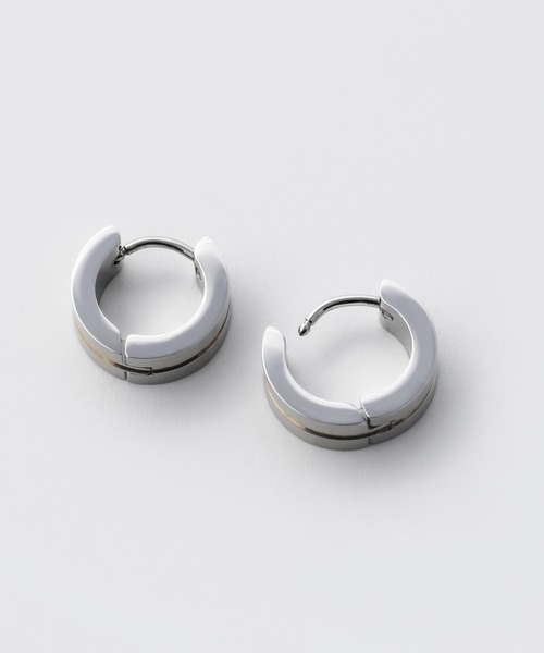 WYZ ピアス 「 金属アレルギー対応 」ゴールドライン フープピアス