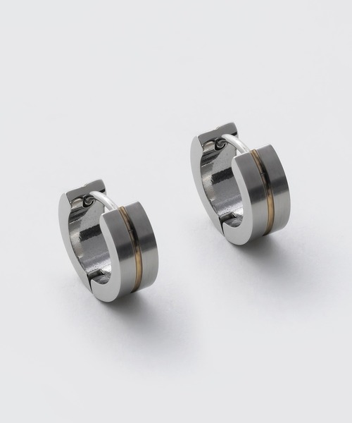 WYZ ピアス 「 金属アレルギー対応 」ゴールドライン フープピアス