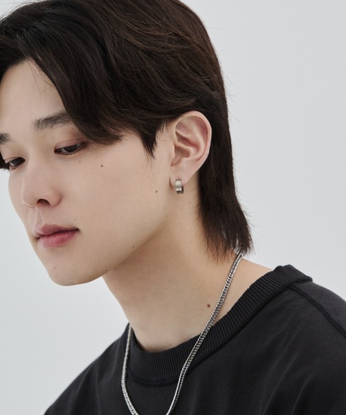 WYZ ピアス 「 金属アレルギー対応 」ゴールドライン フープピアス