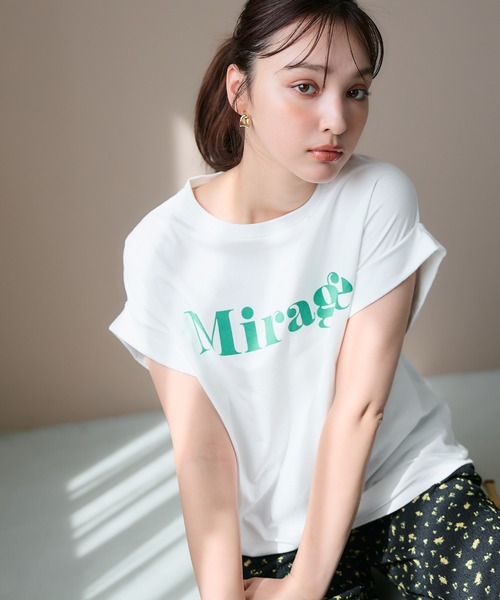 coca tシャツ フレンチスリーブロゴプリントTシャツ レディース