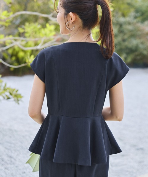 ルイルエブティック RUIRUE BOUTIQUE 【洗える】フレンチシック パンツセットアップ （ネイビー） ルイルエブティック RUIRUE BOUTIQUE 【洗える】フレンチシック