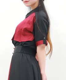 axes femme ブラウス シャツ ジャカード×プリーツブラウス