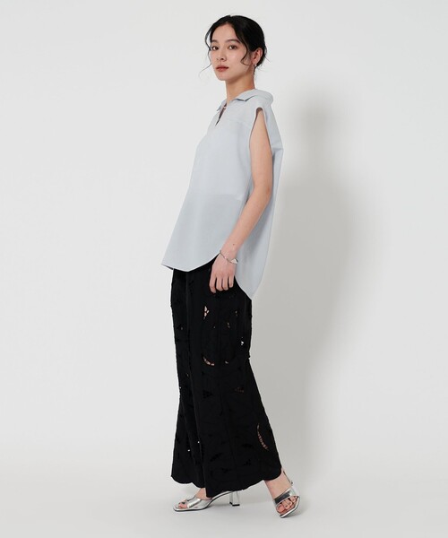 ブラウス シャツ リネン フレンチスリーブ スキッパー シャツ レディース BEAUTY＆YOUTH UNITED ARROWS ブラウス シャツ スキッパー